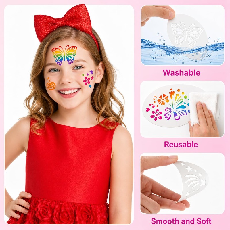 98 Pcs Face Paint Stencils Reusable