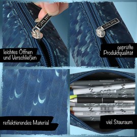 Online Premium Pencil Case, Pencil Case for Boys and Girls, Pencil Case with Zip, Ideal for School, Petrol Drops, pencil case