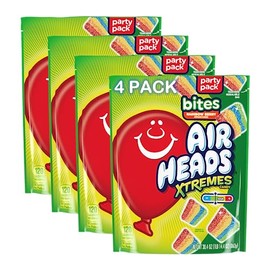 Airheads Candy, Xtremes Sour and Sweet Bites, Rainbow Berry, Party, Cake Toppings, 30.4oz Large Bag (Pack of 4)
