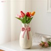 Jingmore Bow Vase, 9.3 Inch White Ceramic Flower Vase with