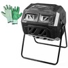 MaxWorks 50891 Compost Tumbler Bin Composter Dual Chamber 42 Gallon,