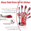 KOSHA Kitchen Knife Set, 9 Piece Knife Set with Block,