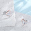MEDWISE 925 Sterling Silver Heart Stud Earrings Birthstone Rose Gold