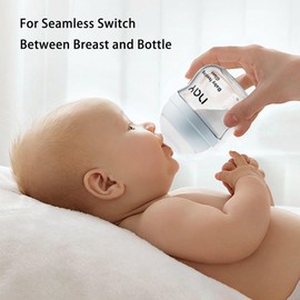 yanyoyo Natural Glass Baby Bottle Wide Neck, Newborn Anti-Colic Baby Bottle, Clear, 3oz(Pack of 2), Includes 2Pcs Slow Flow Nipple(SS), 0 Months+