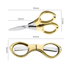 3 Pcs Stainless Steel Travel Scissors, Safety Small Portable Folding Scissors Anti Rust Pocket Scissors, Foldable Scissors Mini for Nurse Travel Office Fishing Crafts, Easy to Carry
