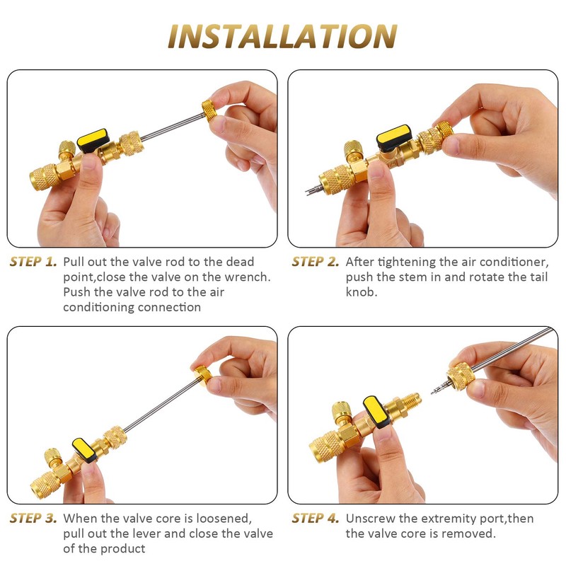Mudder HVAC Valve Core Remover Installer Tool with Dual Size