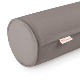 Austin Horn Classics Sunbrella Set of 2 Zippered Neck Bolster Pillow, Made with Sunbrella Fabric, Cylinder Pillows, for Couch & Bed, Decorative Round Throw Pillow, Back & Neck Support (Charcoal Grey)