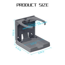 Zpana Car Door Drink Cup Holder, Adjustable Wall Mounted Folding Space-Saving Vehicle Cupholder, Automotive Mugs Water Bottle Stand Accessories, Universal for Caravan Trucks Vans (Gray)