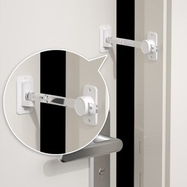 EUDEMON 1 Pack Child Proof Door Finger Pinch Guard, Baby Door Stopper& Door Latch, Adjustable Door Lever Handle for Pets, Great Door Lock for Dogs, Easy Cats Entry(Transparent)