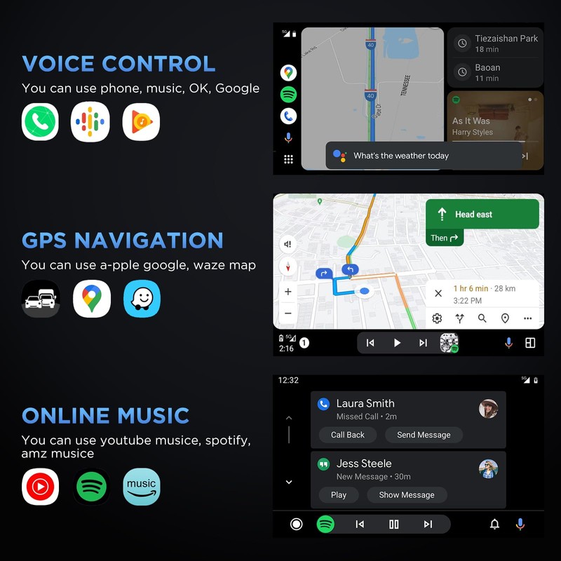 MSXTTLY Android Auto Wireless Adapter for Car Small Android auto