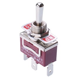(On)-Off-(On) Momentary SPDT Toggle Switch with Quick Connect 6.3mm Terminals 250V AC 15A (Quantity x 1)