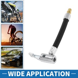 A ABSOPRO Reifenfüller-Verlängerungsrohr Langlebiges 4,72 Zoll M8x0,8 15,5 mm OD Luftkompressor-Verlängerungsschlauchadapter Reifenventil mit Gewindeadapter Nylon Schwarz 1 Set