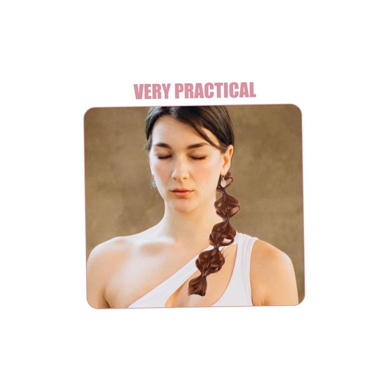 Peluca de Cabello Trenzado Decorativo con Coleta Burbuja Halloween Mujer