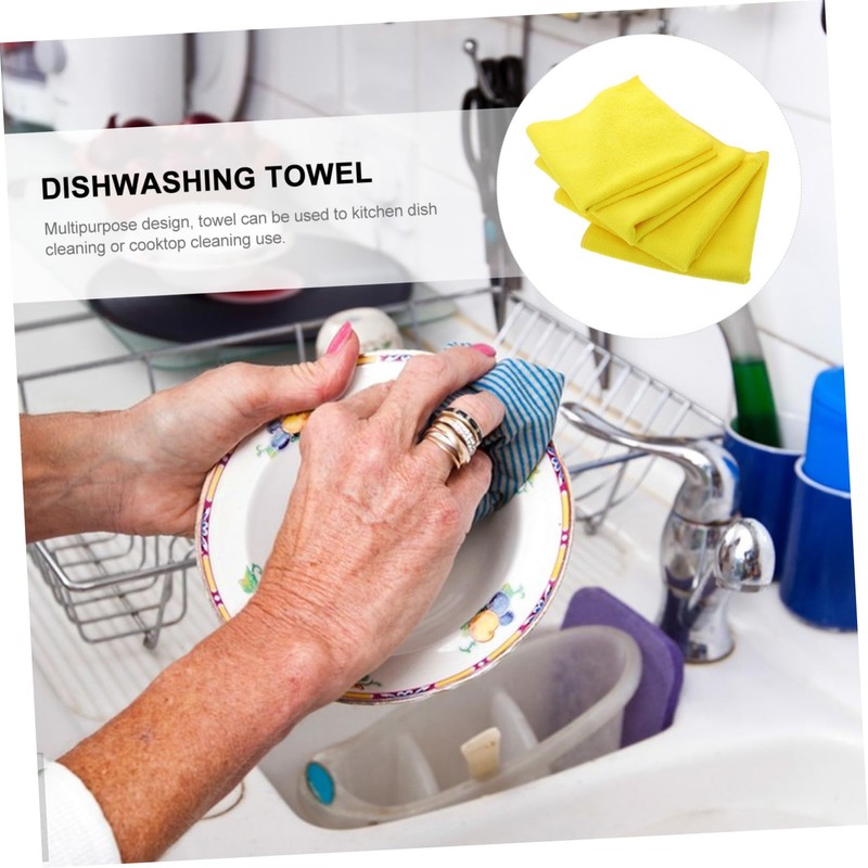 ORFOFE 4 Pack Microfiber Cleaning Dishcloths High Absorbency Kitchen Towels