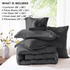 Anluoer Queen Comforter Set，Dark Grey Bed in a Bag 7