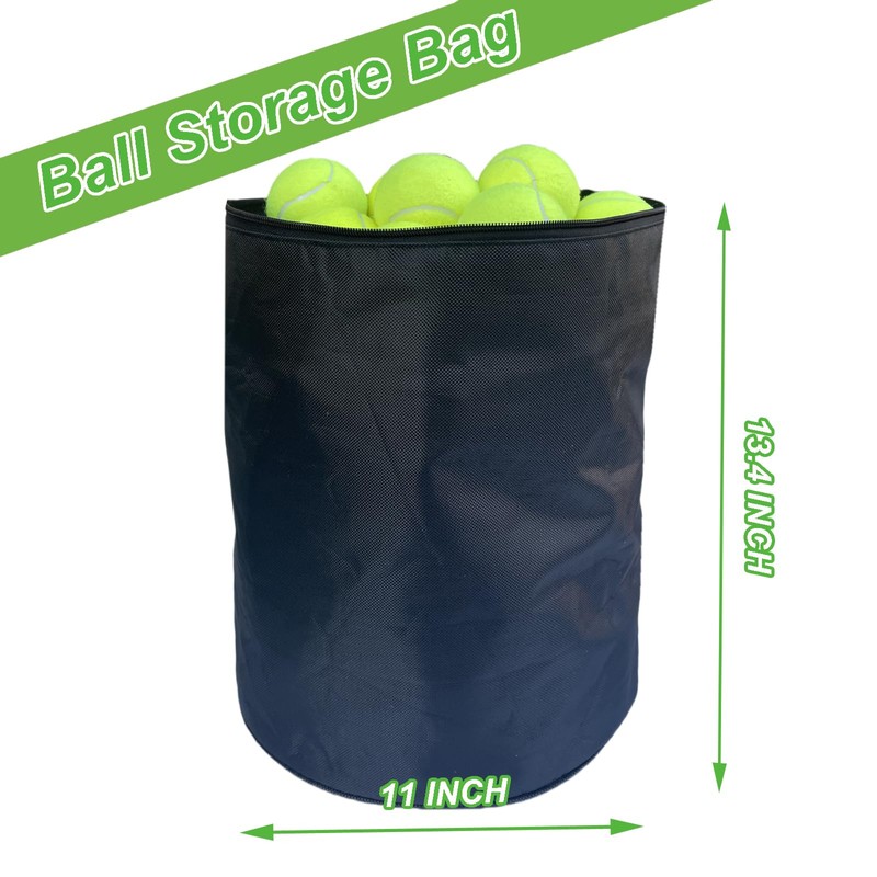 Portable Tennis Ball Storage Bag, Big Pickleball Basket with Shoulder