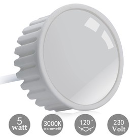 Lex Collective LED Ceramic Module Flat 230 V 5 W 120° GU10 Warm White Dimmable Ceiling Spotlights Replacement (Pack of 10)