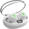 Audifonos Inalambricos Gamer, Audífonos Bluetooth con Función de Carga Inalámbrica, Impermeable y Reduce el Ruido,Bluetooth 5.3, TWS, Pantalla LED,Control táctil, para música y Videojuegos.(Blanco）