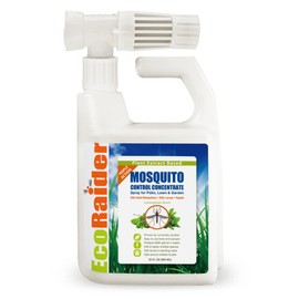 EcoVenger by EcoRaider Mosquito Control Triple-Action Hose-end Spray 32OZ, Kills All Stages+ Larvae Control+ Lasting Repellency, Citrus Scent, Non-Toxic Child-&-Pet-Safe