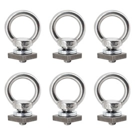 Hardmotive 6pcs T Track Mount Tie Down Anchor Kit M6 for Roof Rack 304 Stainless Steel with Nuts & Lifting Eye Bolts for 4WD Awnings & Accessories