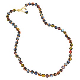 GlassOfVenice Women's Murano Mosaic Long Necklace - Black