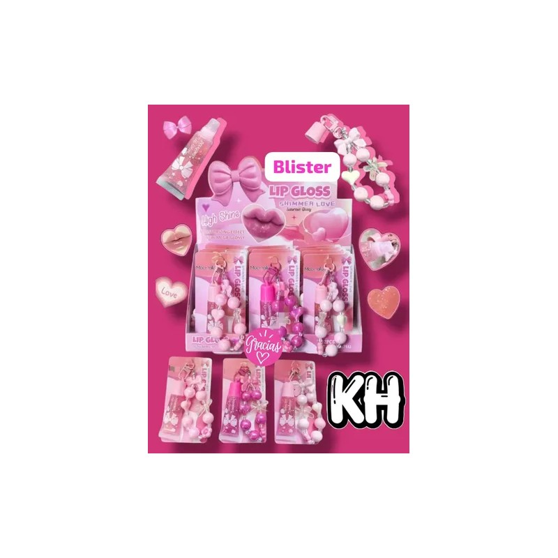 Gloss Llavero Shi Love Makeup Blíster Con 12 Labial Shimmer