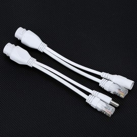 EBTOOLS NonStandard POE Adapter Cable with Injector Splitter DC12V for Flexible Home and Office Network Expansion (White)
