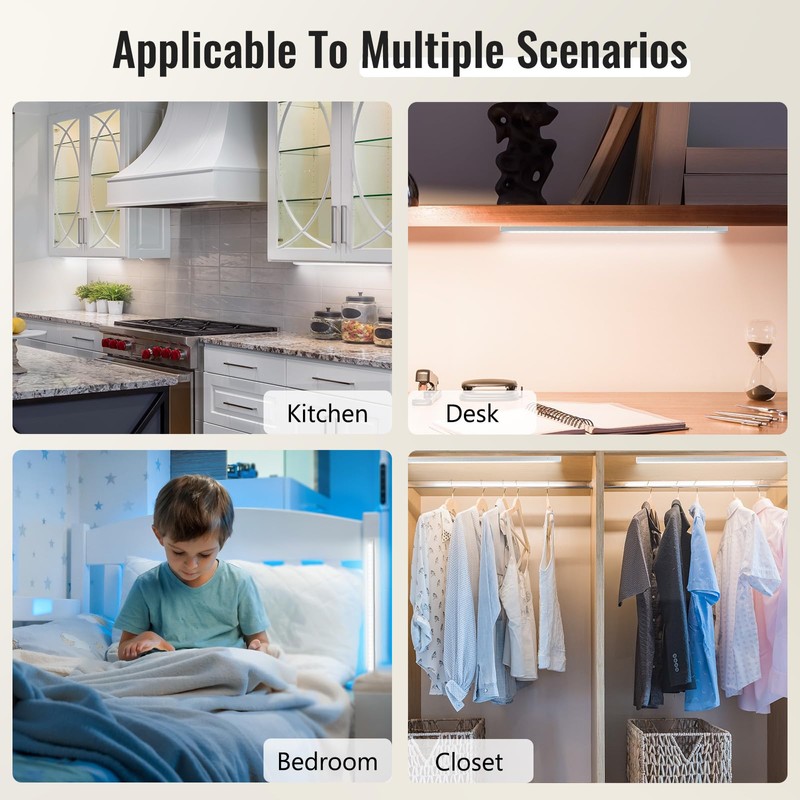 GLVSAE Under Cabinet Lights, 12 Inch Plug in Under Cabinet