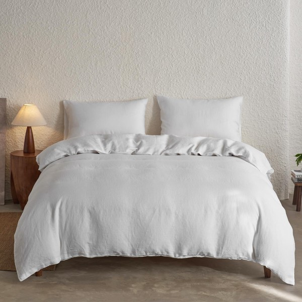 pinéllia 100% Linen Duvet Cover Set, King Duvet Cover Linen