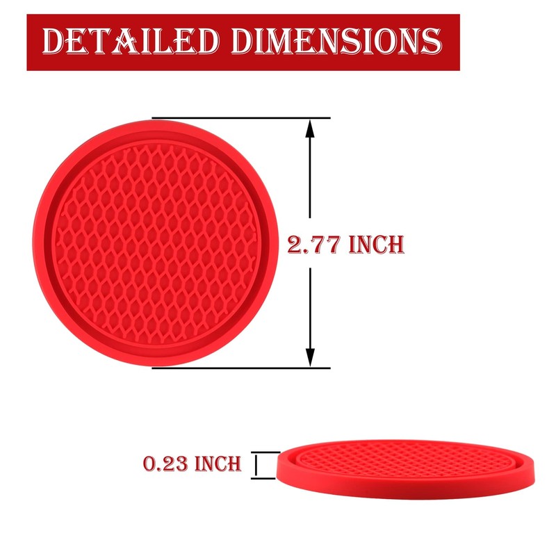 Car Cup Coaster, 4PCS Universal Non-Slip Cup Holders Embedded in
