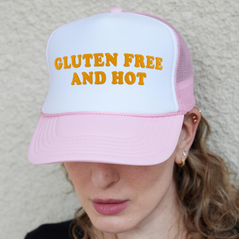 NACRE APPAREL Gluten Free Puff Print Trucker Hat Foam Vinyl