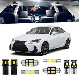 ENDPAGE 15-Pieces White Interior LED Light Kit Package Compatible With Lexus IS250 IS350 ISF 2014 2015 2016 2017 2018 2019 Interior LED Lighting Package + Side Mirror Puddle Lights, Install Tool