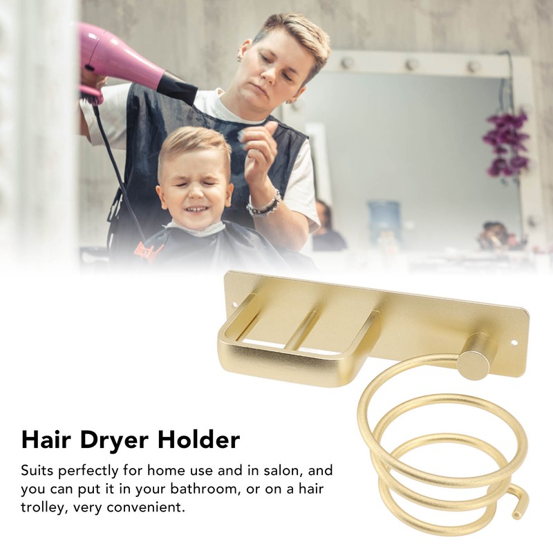 Hair Dryer Holder Hair Straightener Storage Bracket Rack Space Aluminum