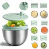 Stainless Steel Salad Spinner 3-in-1, One-Touch Stop and Non-Slip Base,