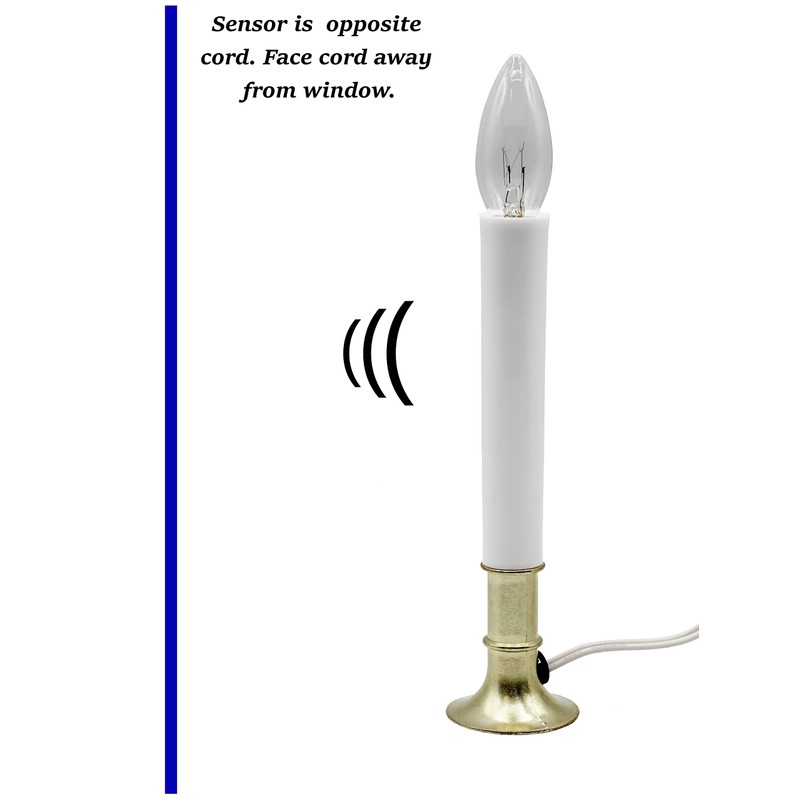 Creative Hobbies Electric Window Candle Lamp with Brass Plated Base,