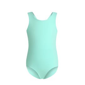 Phineein - Maillot de gimnasia para niñas, espalda cruzada, sin mangas, para bailar de ballet, Verde (Mint Green), Adulto Medium