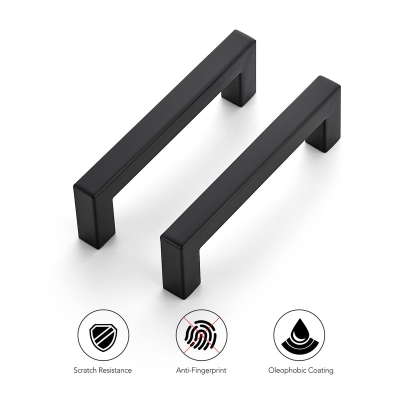 Ravinte 32 Pack 4 Inch Square Cabinet Handles Matte Black