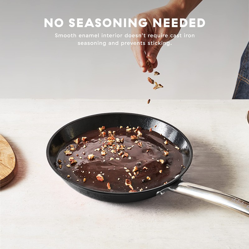 DASH Delish 10" Lightweight Cast Iron Pan for Pancakes, sauces,