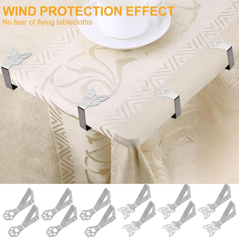ZIGefofo Pack of 12 Tablecloth Clips Stainless Steel for Outdoor