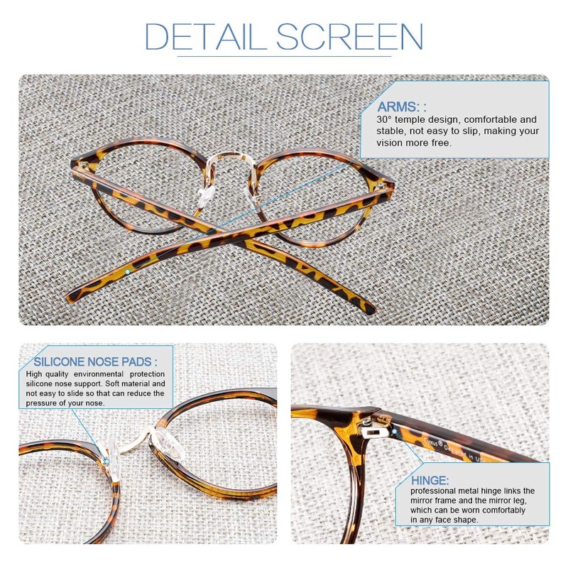 Cyxus Blue Light Filter Glasses Women Men Glasses Frame Round