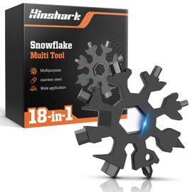 Hinshark, 18-in-1 snowflake multi-tool, a gift for men, gadgets, cool tool, Christmas gifts, Advent calendar 2020, small gift for dad, husband, women (black)