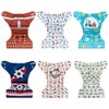 Alva Baby 6 Pack Washable Adjustable Cloth Nappies + 12