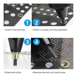 50PCS-Rivet Nuts,1/2"-13 Steel UNC Rivet Nut Assortment Kit, Flat Head Threaded Insert Nutserts Assort (NUT-1/2-13)