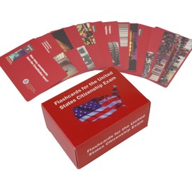 US Civics Test Flash Cards 2025, US Citizenship Flash Cards - Bilingual Spanish English, tarjetas para la ciudadania 2025 de las 100 preguntas, tarjetas para estudiar la ciudadanía (red, 4.3inch)
