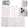 Put 5 pieces Flower Cloud Rainbow 3D Mini Deco Emboss Sticker, Mixed (KD614) 5P, 1 set, Mixed (KD614) 5P / 담다 5개입 꽃 구름 무지개 3D 미니 데코 엠보 스티커, 혼합(KD614)5P, 1세트, 혼합(KD614)5P