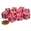 Set of 10 Six Sided D6 16mm Standard Dice Pink