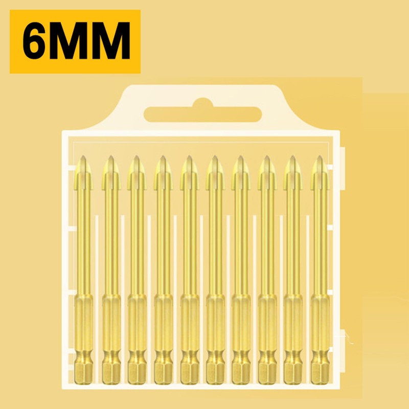 Boxonly 10PCS 6mm Carbide Drill Bit Tungsten Tile Glass Ceramic