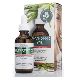 Advanced Clinicals Hemp Seed Oil for Face. Cold Pressed Hemp Seed Oill instantly hydrates skin and helps with Wrinkles, Fine Lines, and Expression Lines