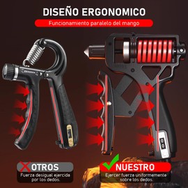 Fortalecedor de Agarre de 5~165 KG Ajustable, Ejercitador de Mano con Contador, Ejercitador de Antebrazo para El Tratamiento, Recuperación y Entrenamiento de Fuerza de Las Articulaciones de Los Dedos