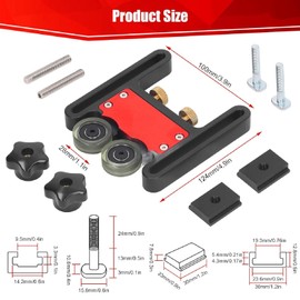 Spring Boards with Double Bearing Roller, Spring Boards for Table Saw, Woodworking Table Saw, Feed Guide Press, Feather Loc Board Table Saw Jig Guide, Default